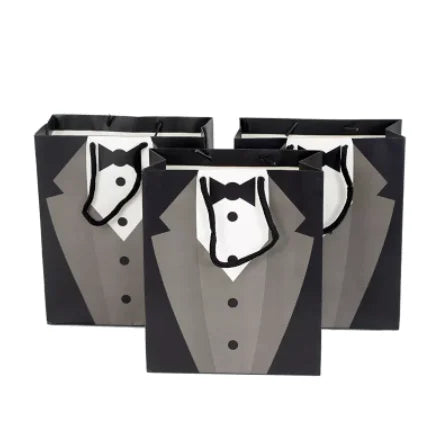 Custom Shape Luxury Boutique Eco Friendly Bottom Portable Disposable Multicolour Paperboard Wedding Craft Candle Paper Bag