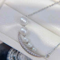 Natural Freshwater Pearl Necklace for Girls 3-7mm Multi-Bead Jewelry with Smiling Balance Beam Bread Shaped