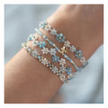 Custom Gold Filled Flower Bracelets in Blue  Friendship Bracelet Blue Floral Seed Bead Bracelet Wristlet Jewelry Gift for Her