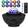 Star Starry Night Lamp LED Star Projector Night Light Ocean Wave Projector With Music Remote Control Kids Gift