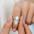Luster Jewellery 10/14/18k White Gold Real Solid Gold Engagement Bulk 5 Carat Prong Setting Certified Ring for Women