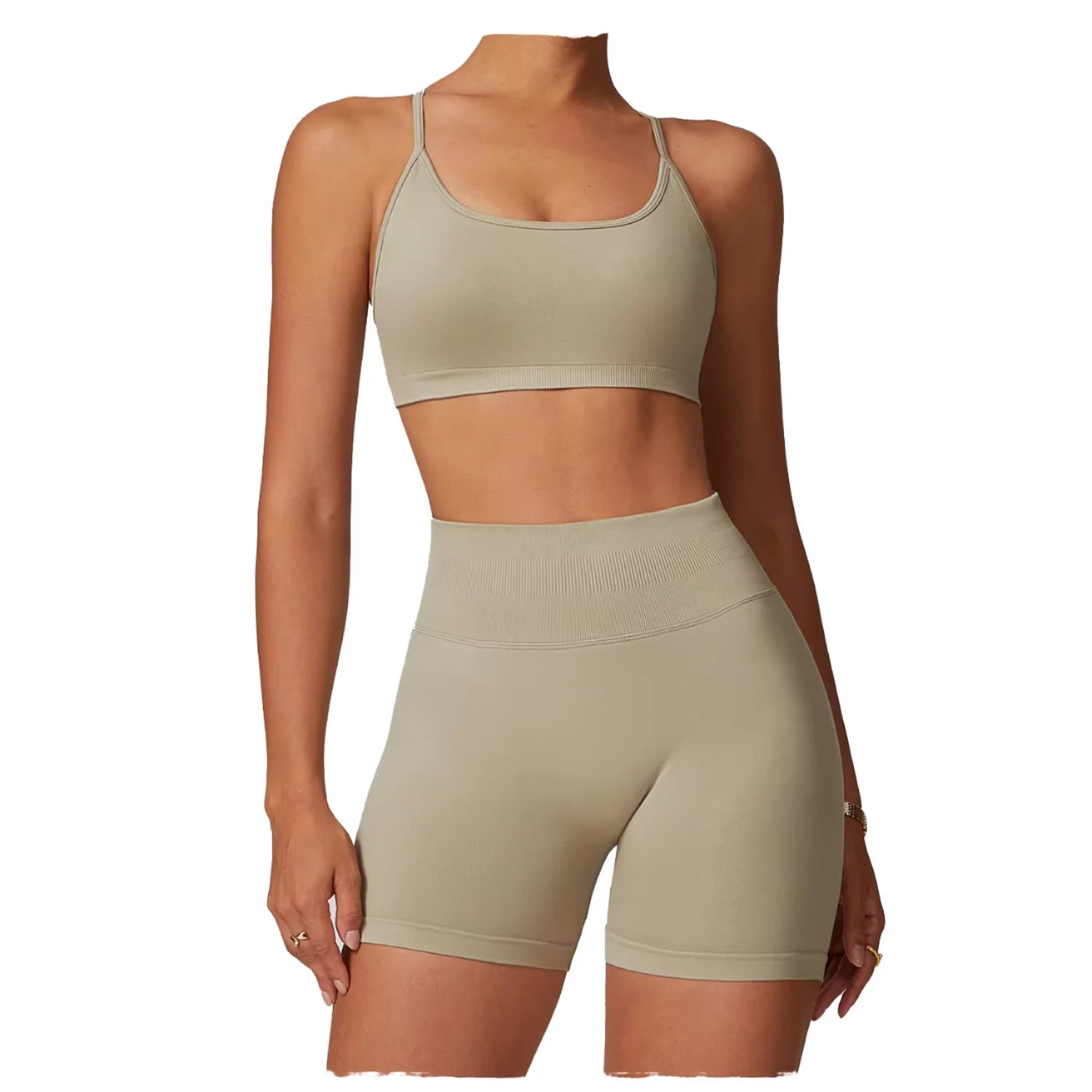 YWKL-9091 New Women Sports Yoga Set ab Sand Suspender Shorts Seamless Hip Lift Fitness Yoga Leisure Customize logo Fitness Suit