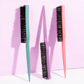 Professional Salon Custom Logo Hairbrush Styling Plastic Rat Tail Nylon Boar Bristle Hairdressing Teasing Brush
