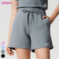 Janya Wholesale Workout Wear Summer Casual Loose Fit Gym Running Shorts Side Pockets Drawstring High Waist Fitness Sports Shorts MegaBDM
