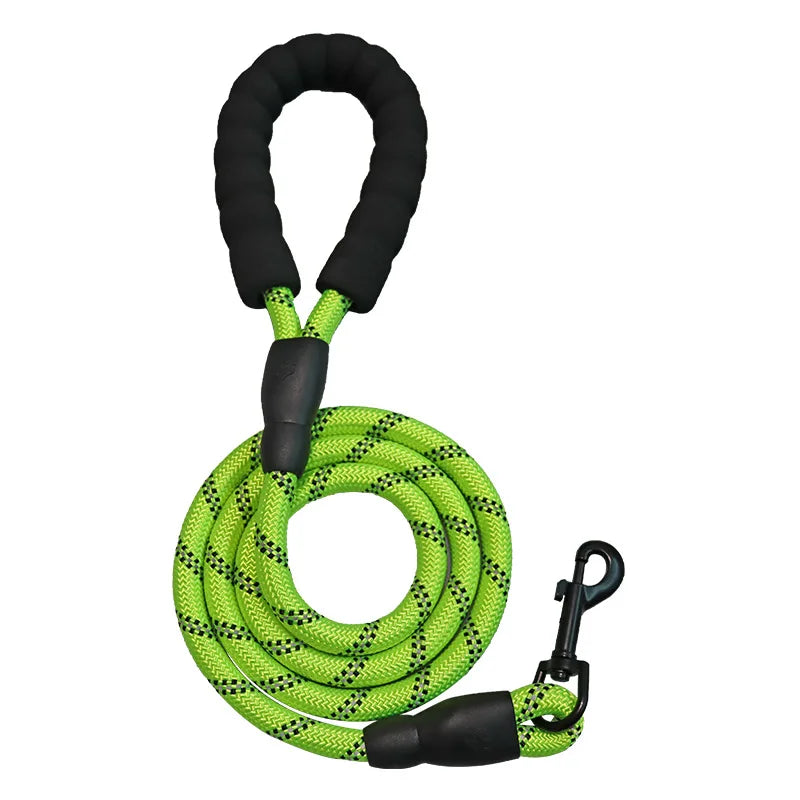 Hot Selling 1.5m Reflective Nylon Braided Color Pet Leash Strap Dog Leash-High Visibility for Night Walks