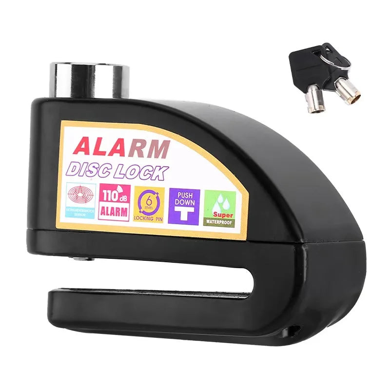 Bicycle and Motorcycle Disc Brake Lock Alarm Waterproof Anti-theft Lock Cable