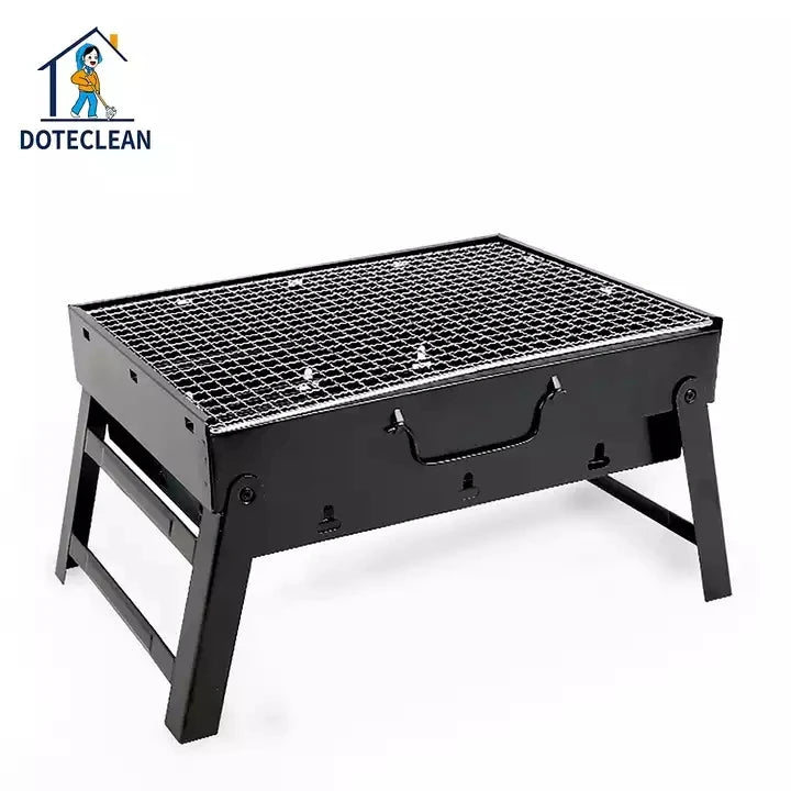 High Quality Portable Galvanized Iron BBQ Grill with Trolley Touch Control Folding Design for Outdoor Garden Camping Party Use