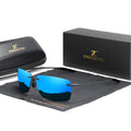For Men Rectangle TR90 Rimless Ultralight Frameless Sunglasses UV400 Polarized Anti-Radiation LC7025 for Opp Bag