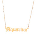 Factory Price Astrological Letter Gold Stainless Steel 12 Zodiac Sign Necklace Colliers 18K Gold Plated Zodiac Jewelry