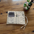 Custom Eco Friendly Cotton Cutlery Bag Spoon Pouches Linen Flap Napkin Bags for Wedding Favor