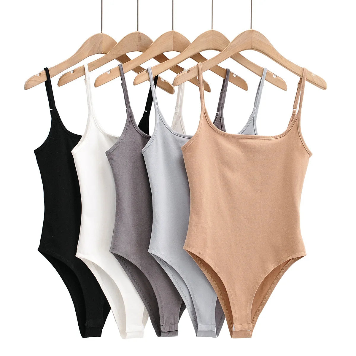 Women's Sleeveless Halter Neck Bodysuit Summer Cotton Square Compression Sportswear Casual Adjustable Compression Hollow