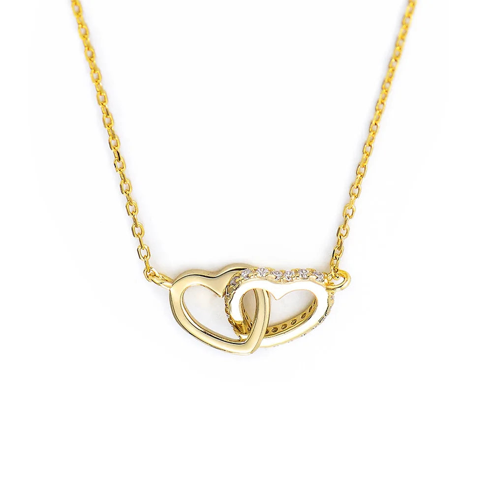 Wholesale 925 Silver Necklace Jewelry 925 Sterling Silver Heart Zircon Pendant Necklace Gold Plated Chain Necklaces