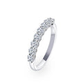 925silver Plated 18k White Gold Round Shape   Moissanite Diamond Half Eternity Jewelry Ring