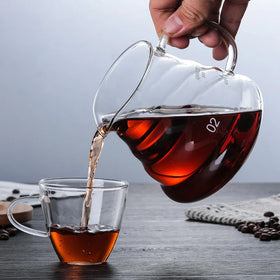 Glass Coffee Pot Reusable Hand Made Coffee Maker Heat Resistant Teapot Cloud Shaped 500ML 700ML