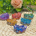 Natural Crystal Cluster Hedgehog Decoration Electroplated and Carved Raw Stone Shapes for Fashionable Home Decoration and Gifts