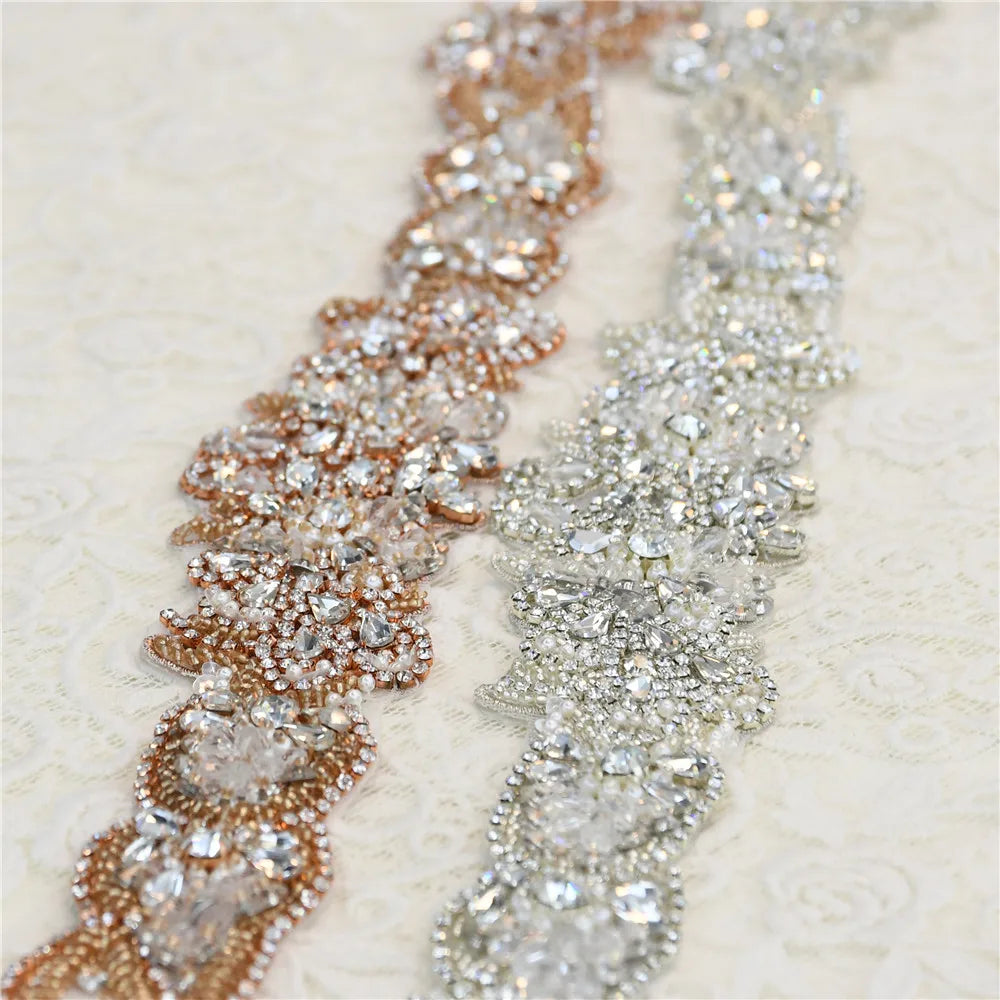 Fashion Beautiful Design Indian Crystal Rhinestone Applique and Trimmings WRA-1034