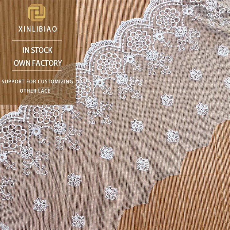 Fabric Trimmings - Sewing Mesh Lace Edging - 100% Polyester Embroidered Circular Thin Mesh Lace Trim - Multi-color Lace
