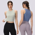 Athletic Top Fashion Medium Support Workout Gym Cropped Ribbed Womens Tank Tops