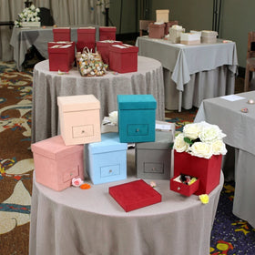 Luxury Square Velvet Flower Box with Drawer in Stock Waterproof Plastic Slot Embossed Printing