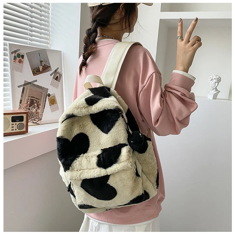 Large Capacity Travel Backpacks School Bag Girl Boy Laptop Book Bags College High Teenager Student Plush Schoolbag