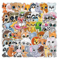 50 Pcs Big Eyed Animal Graffiti PVC Waterproof Stickers for Handbag Guitar Helmet Skateboard Phone Case Books Decoration