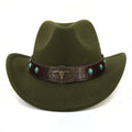 High Quality Metal Bullhead Western Cowboy Hat Spring and Autumn Cowboy Fedora Hat