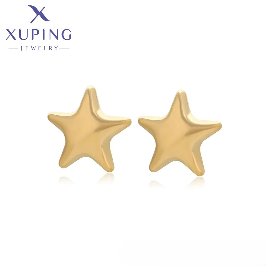 T000937957 XUPING JEWELRY 14K Gold Color Elegant Stainless Steel Women Korean Women's Fine Fashion Jewelry Earrings