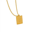Custom Initial Letter Women's Stainless Steel S Pendant Necklace with Trendy Link Chain for Anniversary Occasions