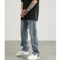 Custom Label Trousers for Men Drop Ship  Stock Street Wear Stock Zipped Blue Mens Jean Trousers