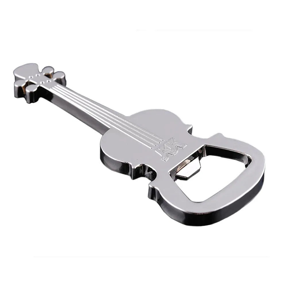 HelloWorld Beer Bottle Opener Key Chains Car Bag Keyring Rings Holder Music Lover Gift Guitar Shape Pendant Key Chains Mans