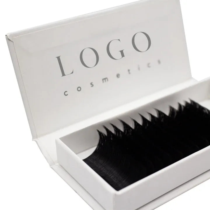 Russian Volume Matte Black Natural Mink Individual Fan Lash Extensible Tray Professional Luxury Silk Eyelashes Extensions