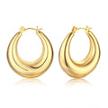 French Metal Style Crescent Shaped Hollow Earrings Fashionable Stainless Steel Huggie Hoop Earrings