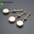 New Design Anti Fading Gold Plated Synthetic Malachite Stone Natural Freshwater Pearl Long Pendant for Necklace Jewelry Making
