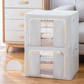 Oxford Cloth Steel Frame Storage Box Bin Waterproof Large Foldable Double Zipper Oxford Durable Fabric Cloth Storage Box