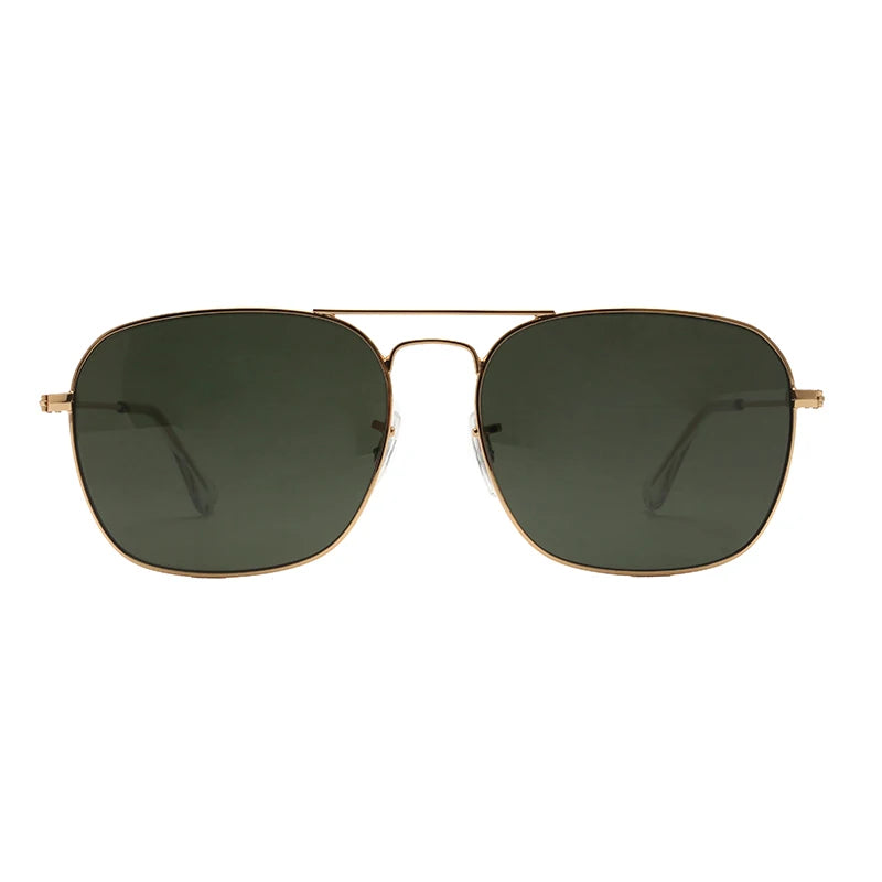 Hot Selling Fashion Design UV400 Unisex Classic Stainless Steel Men Women Shades Glass Lens Sunglasses Sun Glass