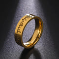 Myshape Jewish Shema Ring for Women Holy Land Hebrew Israeli Kabbalah Blessing Ring Religious Amulet Stainless Steel Jewelry