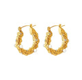 Fashion Designer 18k Gold Plated Statement Earring Jewelry Women Stainless Steel Imitation Pearl Zircon Earrings