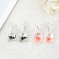 1pair Cute Resin Goldfish Starfish Charms Drop Earring Small Fish in Water Bag Earrings Jewelry for Girl and Woman