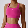 Custom Logo Racer Back Sleeveless Cross Gym Yoga Women's Tank Tops Fitness Workout Sports Bra