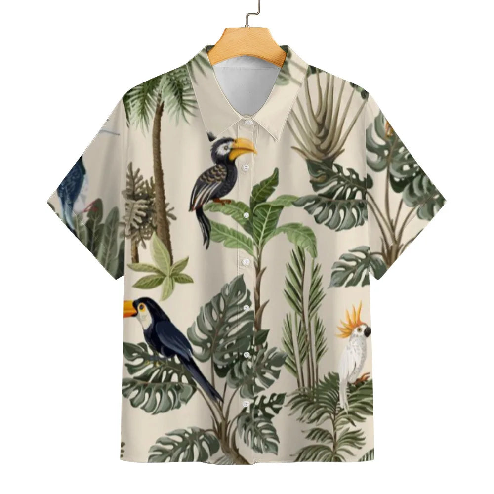 3D Digital Printed Loose Casual Hawaiian Style Beach Men's Fashionable Short Sleeve Shirt for Men Print on Demand 1 MOQ