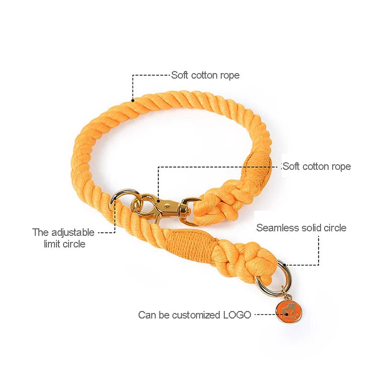 2024 Wholesale Stocked New Designers Personalized Recycled Heavy Duty Luxury Braided Adjustable Dog Collar