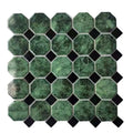 DS  New Design Green Marble Style Hexagon Mixed Square for Kitchen Wall Tile Ceramic Mosaic Tile