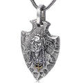 S925 Thai Silver Vintage Indian Eagle Shield Tribal Legend Old Chief Men Pendant Domineering Personality