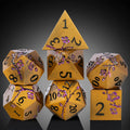 Flower Metal DND Dice 7 PCS Heavy Solid Metallic Dragon Dice Set with Gift Case for D&D Dungeons and Dragon Tabletop Game