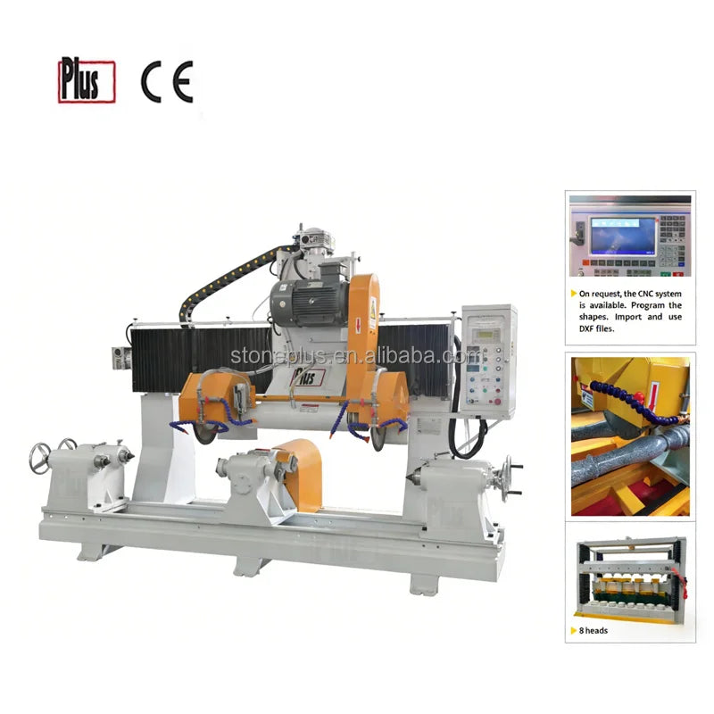 4 Heads  Automatic Natural  Stone Baluster Balustrade Processing Cutting Machine Granite Marble Profile Machine
