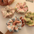 New Cloth Floral Large Hair Scrunchies Sweet Girl Hair Accessories Large Printing Hair Band Scrunchies