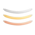 Stainless Steel Mirror Polished Blank Engravable Customs Logo Bend Long Bar Jewelry Wholesales Connector Charms