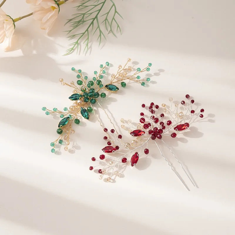 Wholesale Simple Handcrafted Green Ghost Crystal Hairpin Fashionable New Spring Headwear Accessory with Mascot Theme