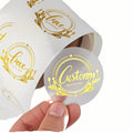 Custom Clear Gold Foil Round Label Sticker Cosmetics Waterproof Premium Packaging for Bottles and Containers