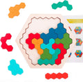 Hot Selling Hexagon Preschool Educational Toys Wooden Jigsaw Puzzle for Children Kids